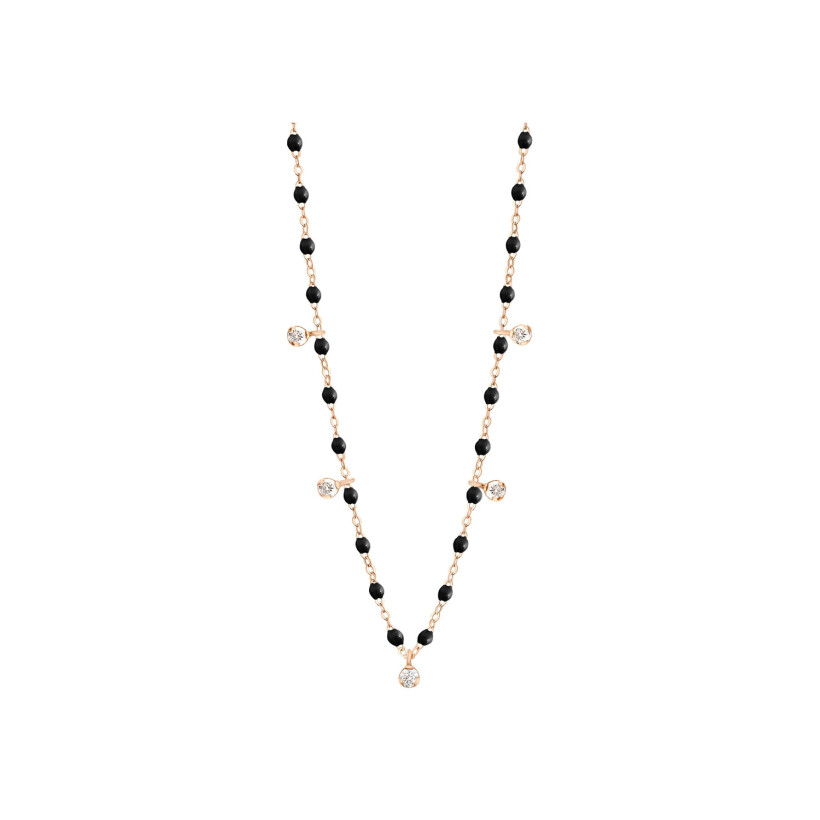 Gigi Clozeau Gigi Suprême necklace, rose gold, black resin and diamonds, size 45cm