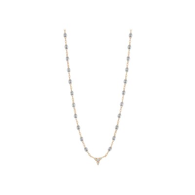 Collier Gigi Clozeau petit Kosmos en or rose, résine argent et diamants, 42cm