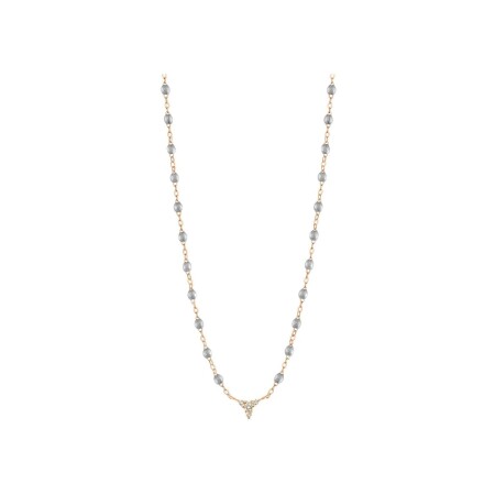 Collier Gigi Clozeau petit Kosmos en or rose, résine argent et diamants, 42cm