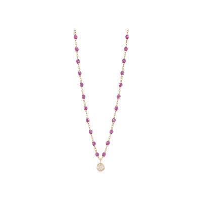 Gigi Clozeau Puce necklace, pink gold, galaxy resin and diamonds, size 42cm