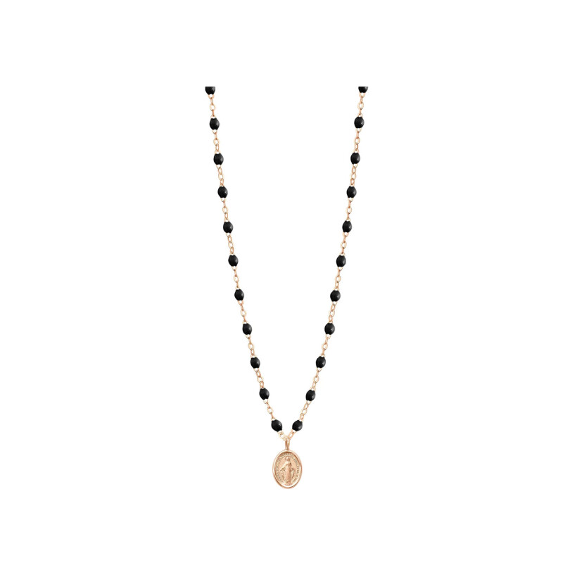 Gigi Clozeau Madone necklace, rose gold, black resin, size 42cm