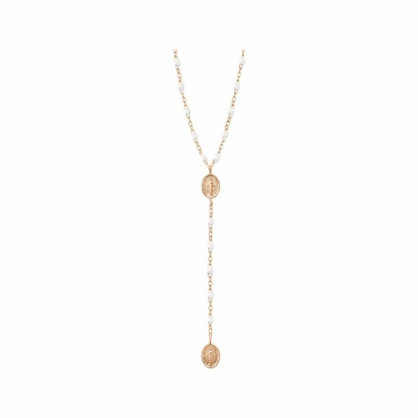 Collier Gigi Clozeau en or rose et résine blanche, 42cm