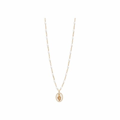 Gigi Clozeau Madone necklace, rose gold, white resin, size 42cm