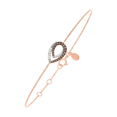 Bracelet or rose, diamants et diamants bruns