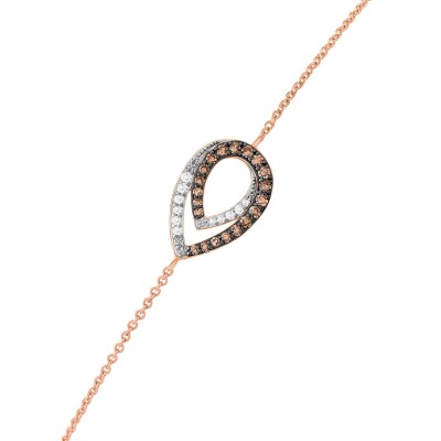 Bracelet or rose, diamants et diamants bruns
