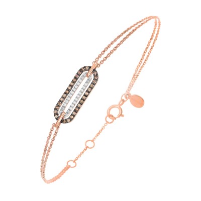 Bracelet or rose, diamants et diamants bruns
