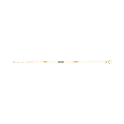 Bracelet en or jaune et diamant, 18cm