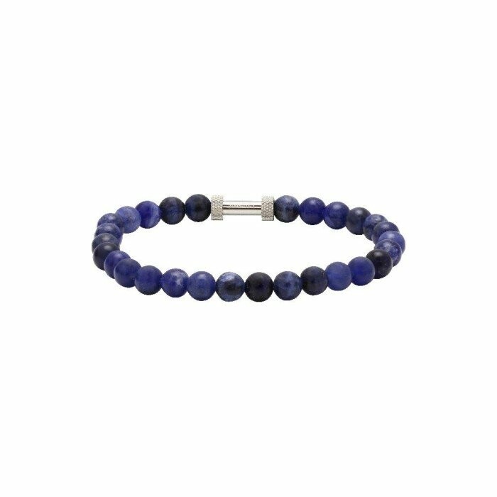 Bracelet Rochet Zen en acier et lapis lazuli 6mm
