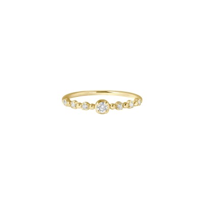 Gigi Clozeau Classique solitaire ring in yellow gold and diamonds, size 54