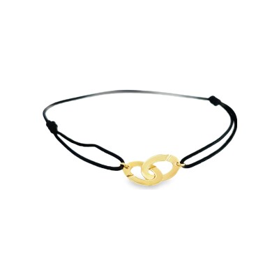 Bracelet en textile et or jaune