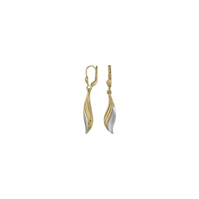 Boucles d'oreilles en or jaune et rhodium