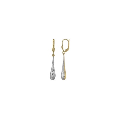 Boucles d'oreilles en or jaune et rhodium