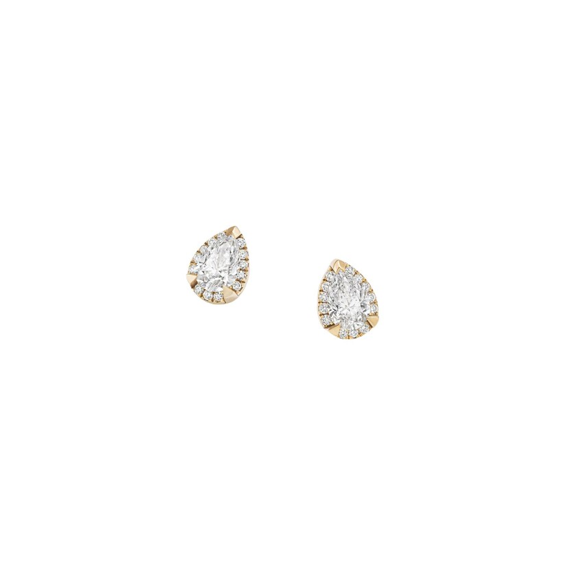 Boucles d'oreilles Giorgio Visconti en or blanc, or rose et diamants