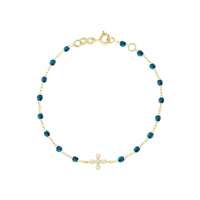 Bracelet Gigi Clozeau Spark en or jaune, résine jungle et diamants, taille 17cm