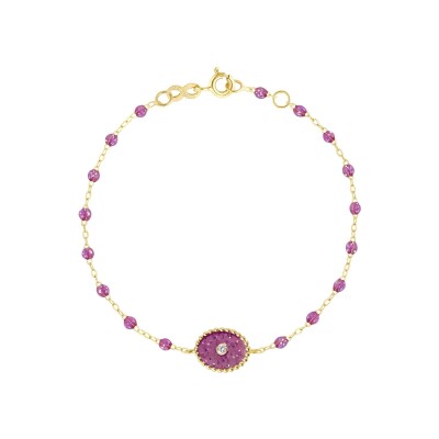 Bracelet Gigi Clozeau Etoile du Nord en or jaune, résine galaxy et diamants, taille 17cm