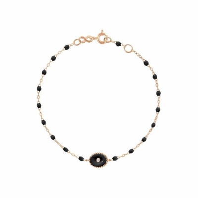 Bracelet Gigi Clozeau Etoile du Nord en or rose, diamant et résine noire, taille 17cm