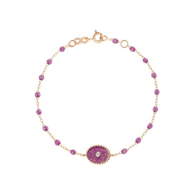 Bracelet Gigi Clozeau Etoile du Nord en or rose, résine galaxy et diamants, taille 17cm
