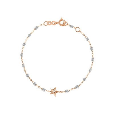 Bracelet Gigi Clozeau Etoile en or rose, résine argent et diamants, taille 17cm