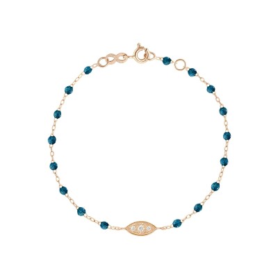 Gigi Clozeau Clin d’œil bracelet in rose gold, jungle resin and diamonds, length 17 cm
