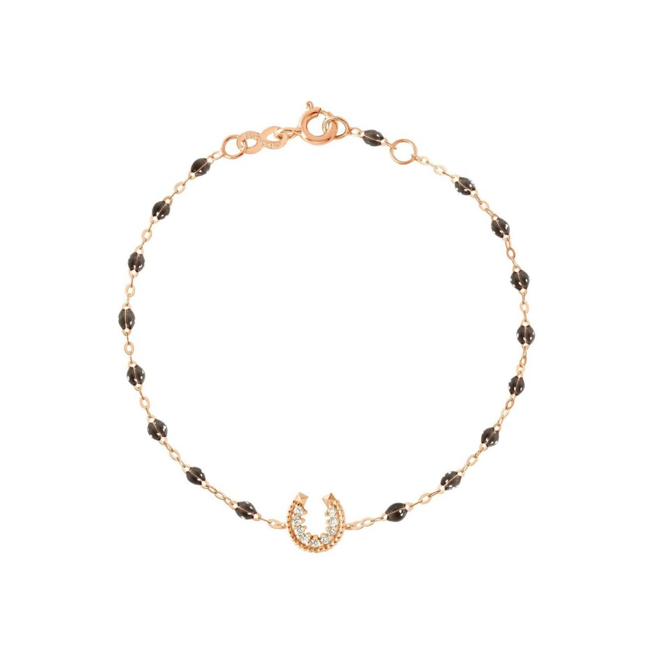 Bracelet Gigi Clozeau en or rose, résine quartz et diamants