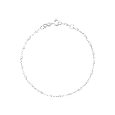 Bracelet Gigi Clozeau Classique en or blanc et résine blanche, 17cm