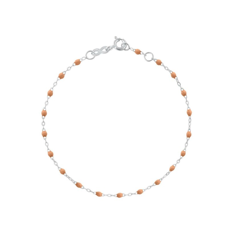 Bracelet Gigi Clozeau Classique en or blanc et résine caramel, 15cm