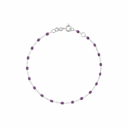 Bracelet Gigi Clozeau Classique en or blanc et résine violet, 17cm