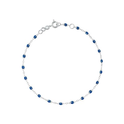 Bracelet Gigi Clozeau Classique en or blanc et résine bleu saphir, 17cm