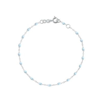 Bracelet Gigi Clozeau Classique en or blanc et résine bleu layette, 17cm