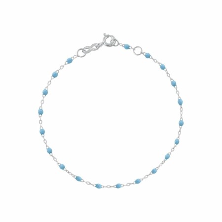 Bracelet Gigi Clozeau Classique en or blanc et résine turquoise vert, 17cm