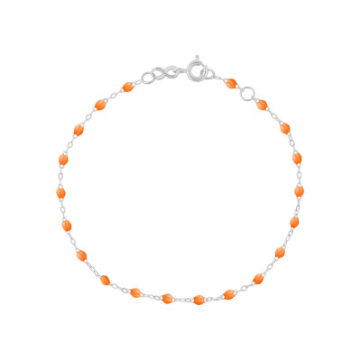 Bracelet Gigi Clozeau Classique en or blanc et résine mandarine, 15cm