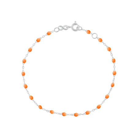 Bracelet Gigi Clozeau Classique en or blanc et résine mandarine, 15cm