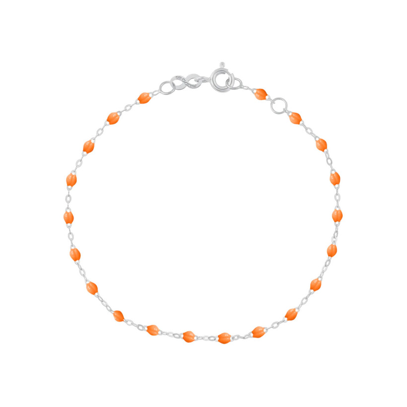 Bracelet Gigi Clozeau Classique en or blanc et résine mandarine, 17cm