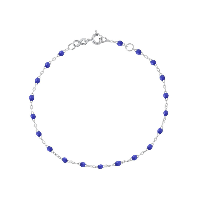 Bracelet Gigi Clozeau Classique en or blanc et résine bleuet, 15cm