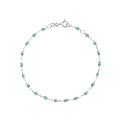 Bracelet Gigi Clozeau Classique en or blanc et résine glacier, 17cm