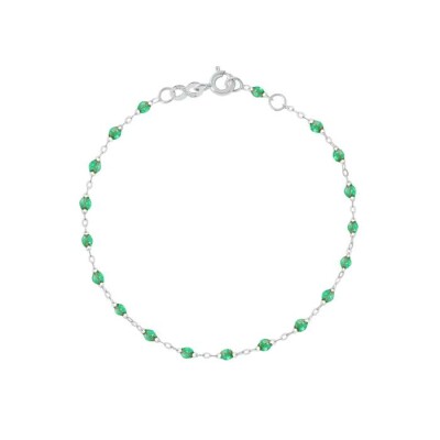 Gigi Clozeau bracelet, white gold and mint resin, 17cm