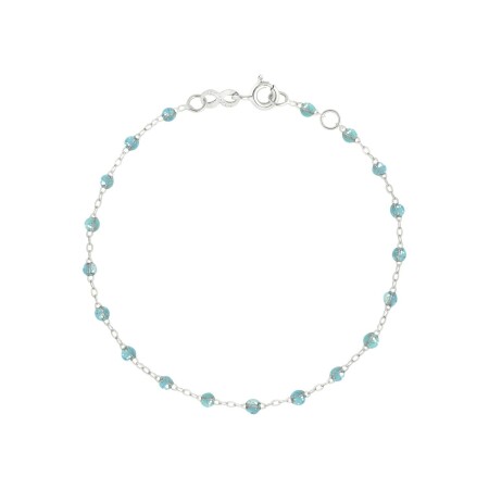 Gigi Clozeau Classique bracelet, white gold and aqua resin, size 17cm