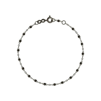 Bracelet Gigi Clozeau Classique en or noir et résine noire, taille 19cm