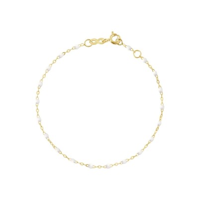 Bracelet Gigi Clozeau Classique en or jaune et résine blanche, 17cm