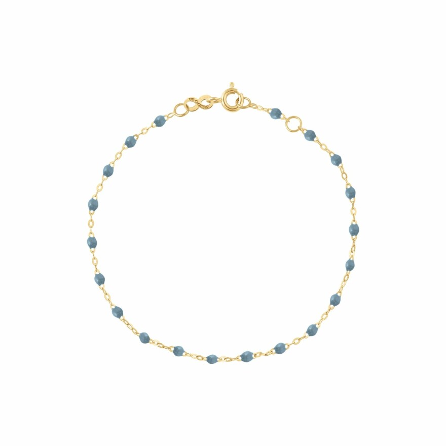 Bracelet Gigi Clozeau Classique en or jaune et résine bleu céleste, 17cm