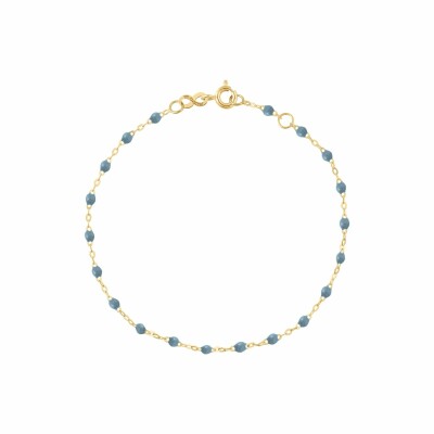 Bracelet Gigi Clozeau Classique en or jaune et résine bleu céleste, 17cm