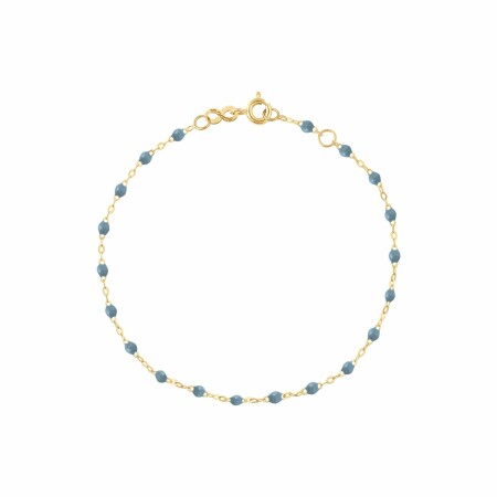 Bracelet Gigi Clozeau Classique en or jaune et résine bleu céleste, 17cm