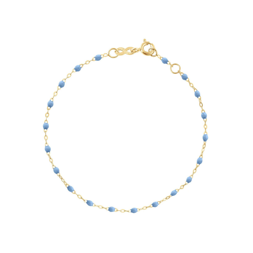 Bracelet Gigi Clozeau Classique en or jaune et résine bleu ciel, 17cm