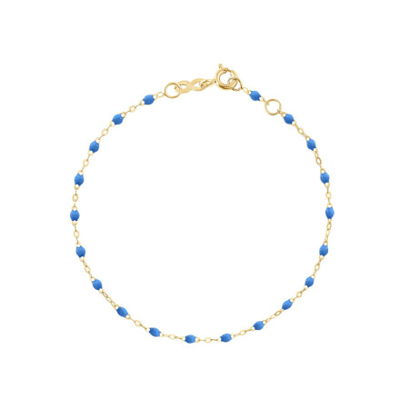 Bracelet Gigi Clozeau Classique en or jaune et résine bleu fluo, 17cm