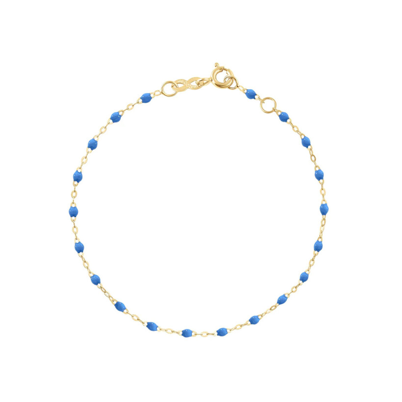 Bracelet Gigi Clozeau Classique en or jaune et résine bleu fluo, 17cm