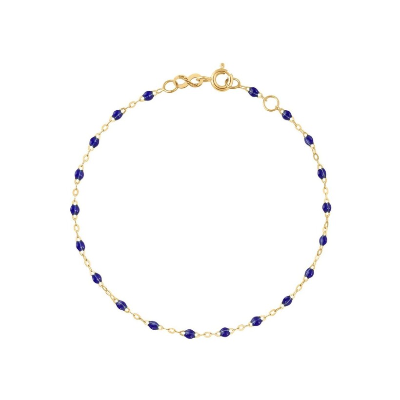 Bracelet Gigi Clozeau Classique en or jaune et résine bleu prusse, 17cm