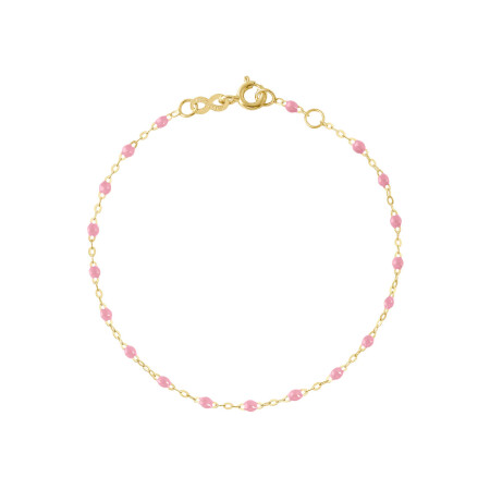 Bracelet Gigi Clozeau Classique en or jaune et résine fuchsia, 17cm