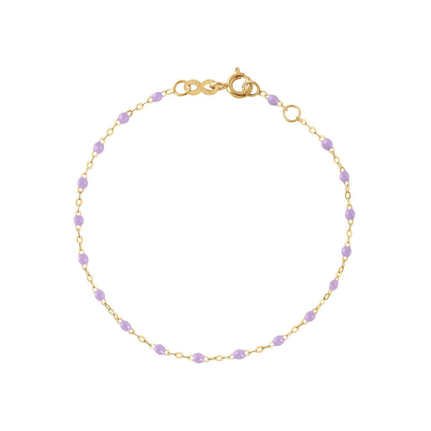 Bracelet Gigi Clozeau Classique en or jaune et résine parme, 17cm