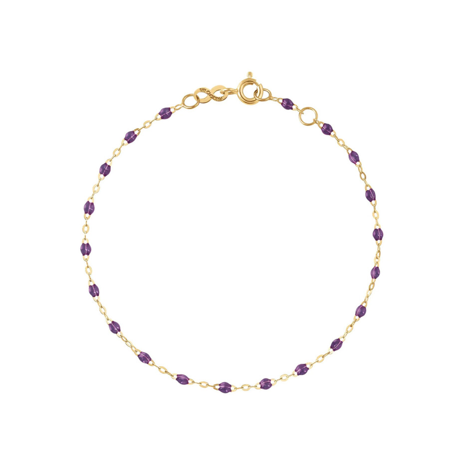 Bracelet Gigi Clozeau Classique en or jaune et résine violet, 17cm