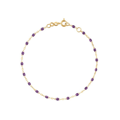 Bracelet Gigi Clozeau Classique en or jaune et résine violet, 17cm